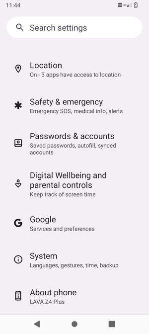 Scroll to and select System