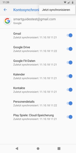 Wählen Sie Jetzt synchronisieren