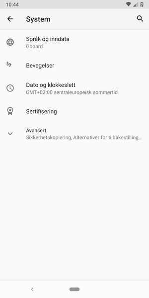 Velg Avansert