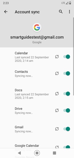 Your information will be synchronised