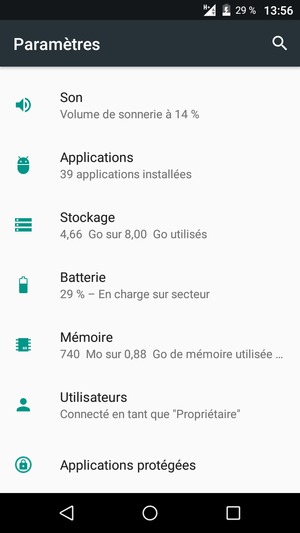 Faites défiler et sélectionnez Batterie