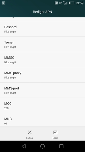 Bla ned og skriv inn MMS-informasjon