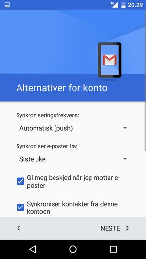 Velg NESTE