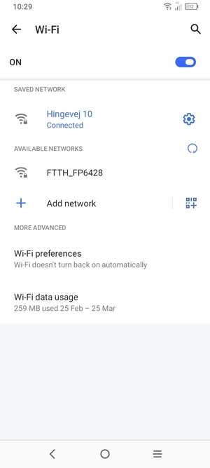 You are now connected to the Wi-Fi network