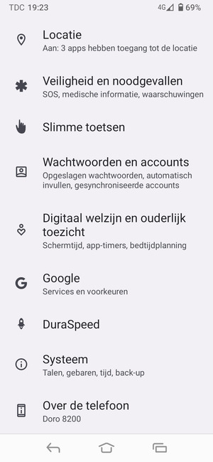 Scroll naar en selecteer Systeem