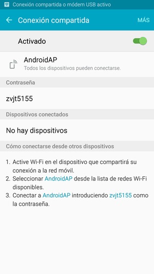 El teléfono ha sido configurado para su uso como módem