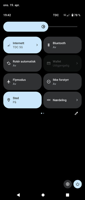 Slå av Sted