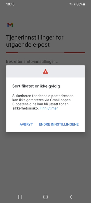 Velg ENDRE INNSTILLINGENE