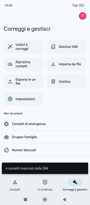 I tuoi contatti verranno salvati sul tuo account Google, e salvati sul tuo telefono la prossima volta che Google sarà sincronizzato.