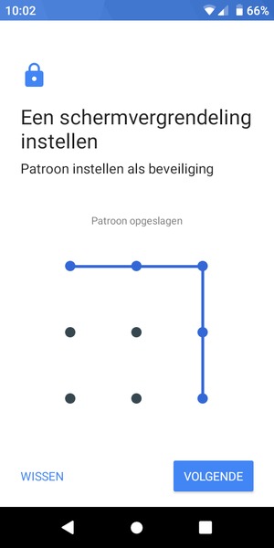 Teken een ontgrendelingspatroon en selecteer VOLGENDE