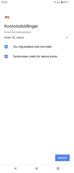 Vælg NÆSTE