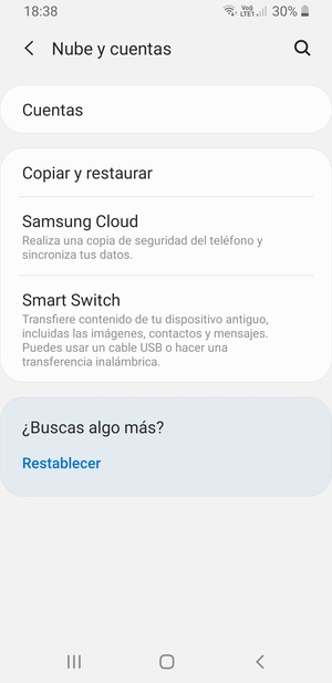 Seleccione Cuentas