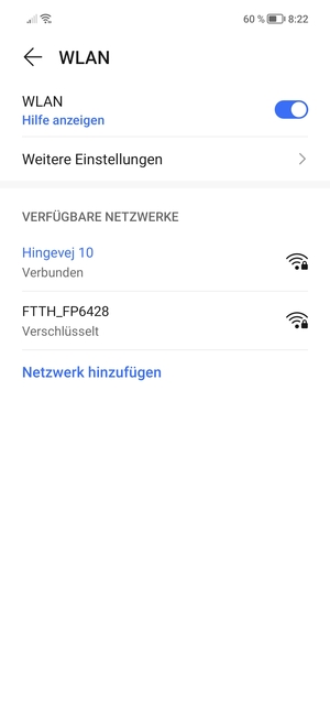 Sie sind nun mit dem WLAN-Netzwerk verbunden