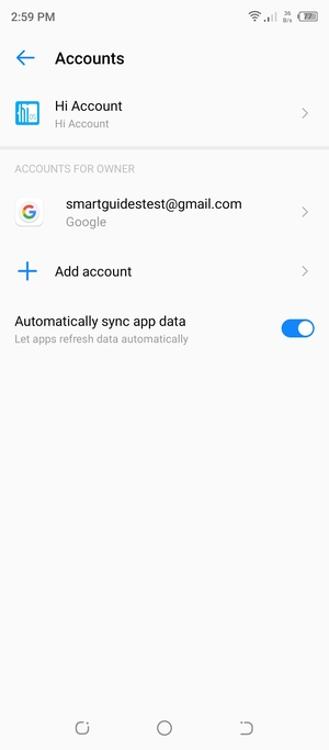 Select your Google account