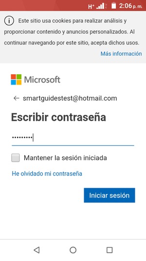 Introduzca su contraseña y seleccione Iniciar sesión