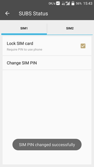 Your SIM PIN has been changed