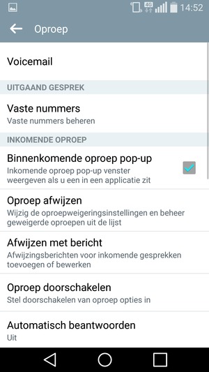 Selecteer Voicemail