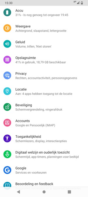 Scroll naar en selecteer Beveiliging