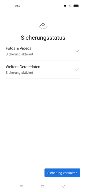 Wählen Sie Sicherung verwalten