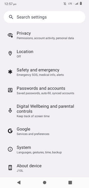 Scroll to and select System