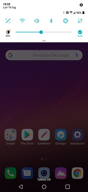 Scorri nuovamente verso il basso il menu in alto