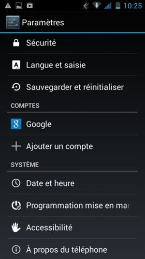 Faites défiler et sélectionnez Google