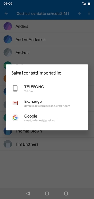 Seleziona il tuo account Google