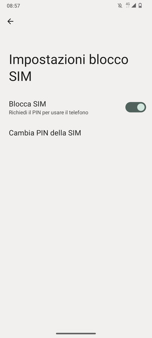 Seleziona  Cambia PIN della SIM