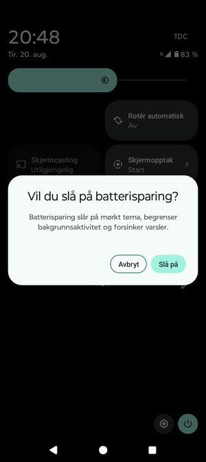 Velg Slå på