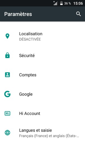 Sélectionnez Sécurité