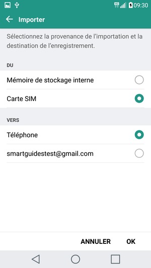 Sélectionnez Carte SIM