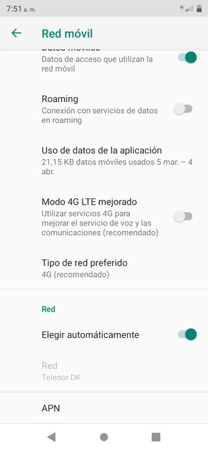 Seleccione Tipo de red preferido