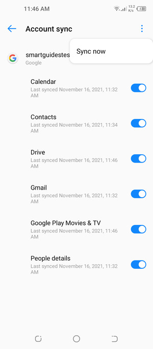 Select Sync now