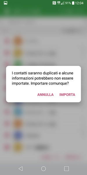 Seleziona IMPORTA