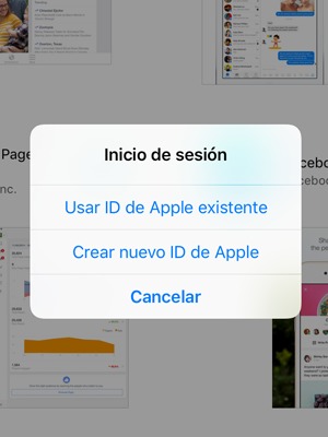 Seleccione Usar ID de Apple existente