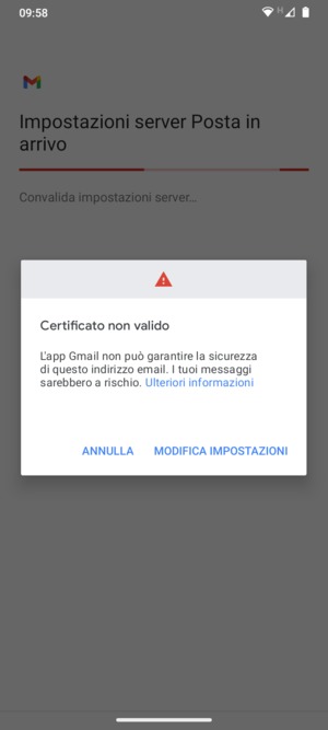 Seleziona MODIFICA IMPOSTAZIONI
