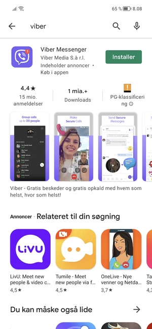 Vælg appen