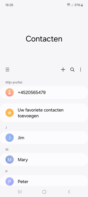 Selecteer de Menu-knop