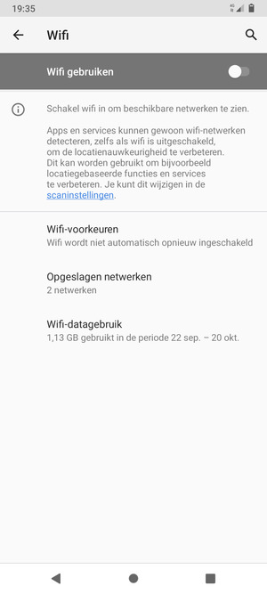 Schakel Wifi gebruiken in