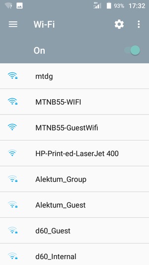 Select the wireless network you want to connect to