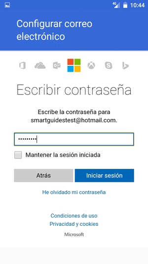 Introduzca su contraseña y seleccione Iniciar sesión