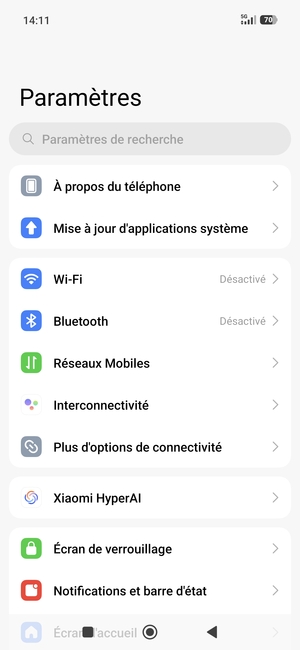 Sélectionnez Wi-Fi