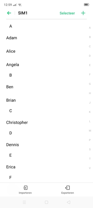 Selecteer Importeren