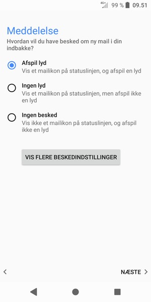 Vælg din foretrukne mulighed og vælg NÆSTE