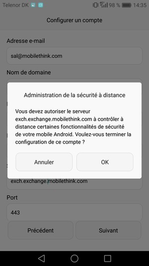 Sélectionnez OK