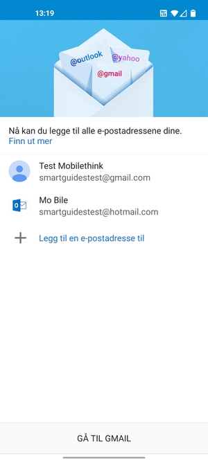 Velg GÅ TIL GMAIL