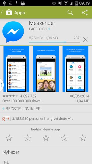 Afvent at installeringen er afsluttet