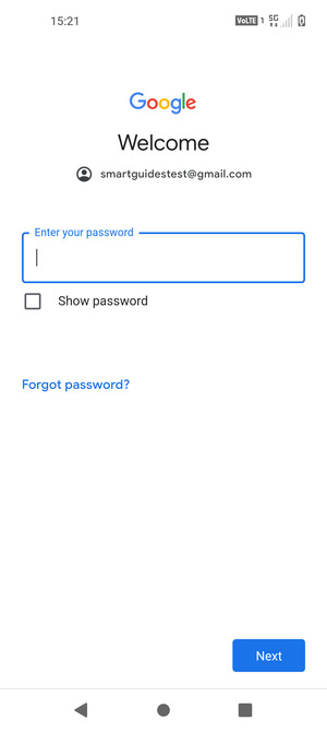 Enter your password and select Next