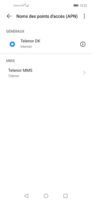 Sélectionnez le bouton du Menu