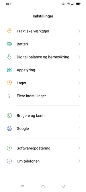 Scroll til og vælg Softwareopdatering